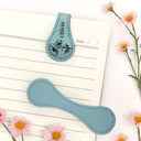 Gift For Yourself, Gift For Women, Reading, Happy - Birth Month Flower & Name - Personalized Circle Leather Magnetic Bookmark