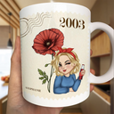 Gift For Yourself,Gift For Women,Gift For Mother,Gift For Aunt,Gift For Grandma,Gift For Bestie,Happy - Birth Month Flowers Bloom Making The World A Better Place - Personalized Mug