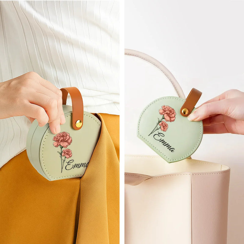 Gift For Women, Gift For Yourself, Happy - Birth Month Flowers Bloom Where You're Planted - Personalized Jewelry Box With Handle