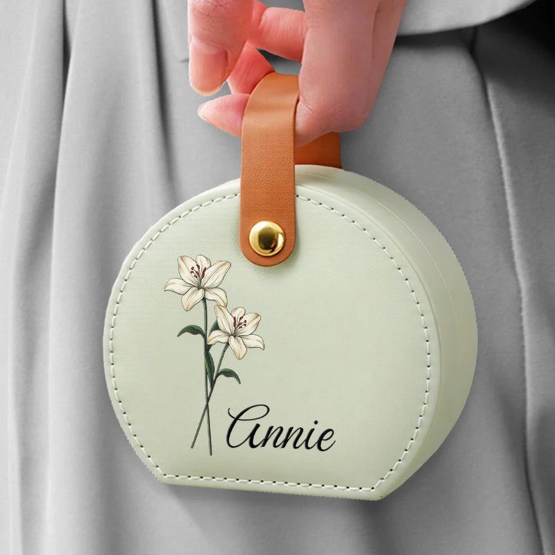 Gift For Women, Gift For Yourself, Happy - Birth Month Flowers Bloom Where You're Planted - Personalized Jewelry Box With Handle