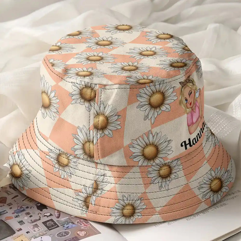 Gift For Women,Gift For Yourself,Happy,Gift For Sisters,Gift For Bestie - Birth Month Flowers Bloom Where You're Planted Women - Personalized Bucket Hat