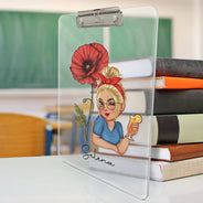 Gift For Women, Gift For Yourself - Birth Month Flowers Bloom Where You're Planted Women - Personalized Acrylic Clipboard