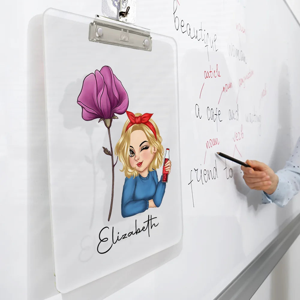 Gift For Women, Gift For Yourself - Birth Month Flowers Bloom Where You're Planted Women - Personalized Acrylic Clipboard