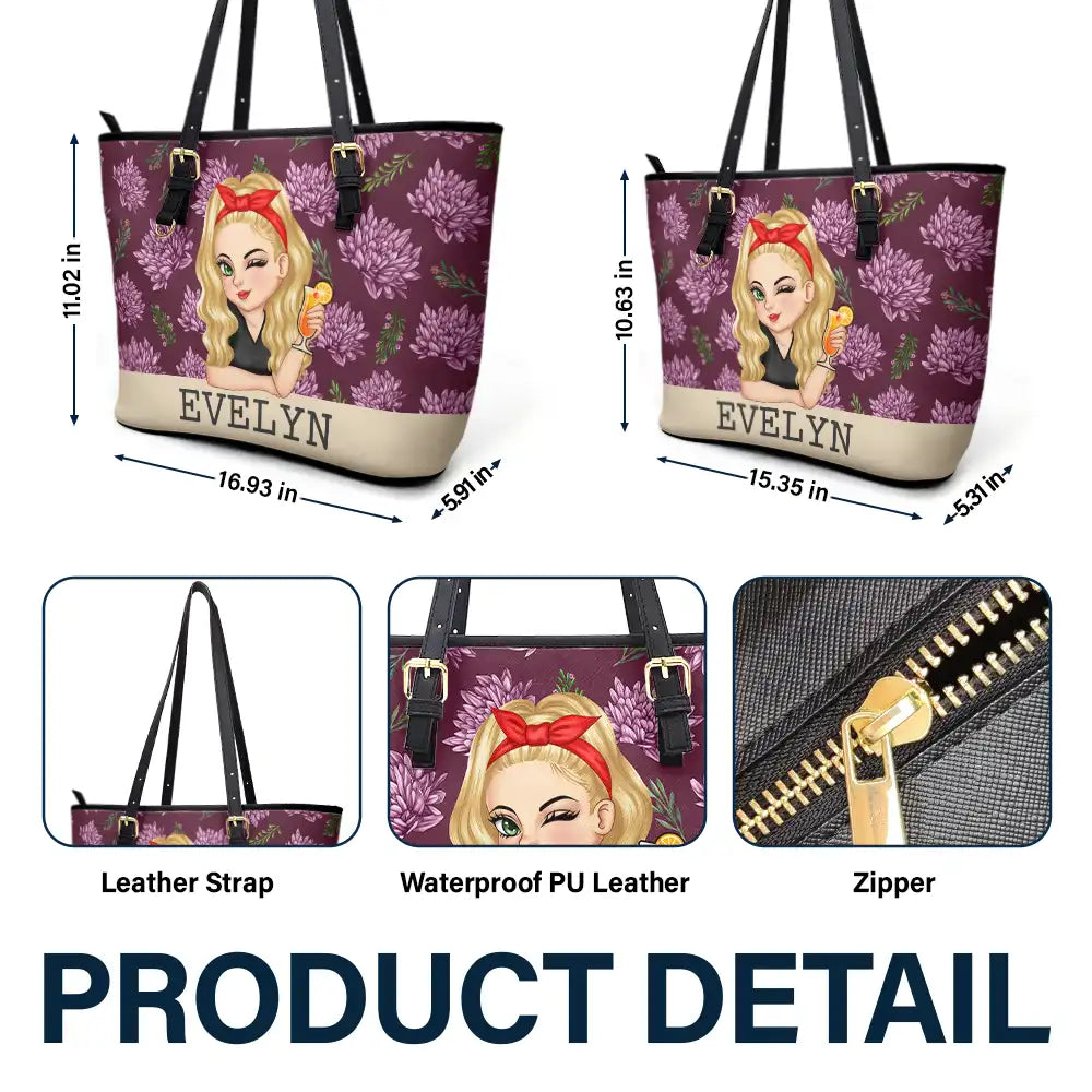 Gift For Mother, Gift For Grandma, Happy, Gift For Wife, Gift For Women, Gift For Yourself - Birth Month Flowers Bloom Where You're Planted Women - Personalized Leather Tote Bag