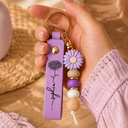 Top Market, Gift For Yourself, Adorable, Icon - Birth Month Flowers Sketch Bloom Where You're Planted - Personalized Leather Beaded Keychain