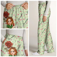 Gift For Yourself,Gift For Women,Happy,Christmas - Birth Month Flowers Turban Woman - Personalized Pajama Pants