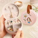 Gift For Yourself,Travel,Gift For Women,Summer,Happy - Birth Month Flowers Woman - Personalized Jewelry Box With Handle