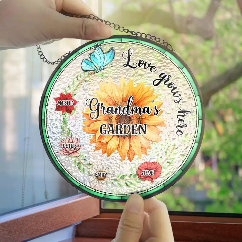 Birth Flowers Bless to Be Called - Personalized Stained Glass Window Hanging Suncatcher
