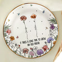 Happy,Gift For Bestie,Old Best friends,Gift For Sisters - Birth Flowers Grow An Old Friend - Personalized Round Ring Dish