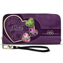 Gift For Wife, Gift For Women, Gift For Mother, Gift For Aunt, Gift For Grandma, Love - Birthstone Grandma And Mom's Precious Gems - Personalized Leather Long Wallet