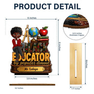 Back To School, Top Market, Teacher, Inspirational, Vector - Black Educator by Popular Demand Gift For Teachers - Personalized Custom Shaped 2-Layered Wooden Plaque
