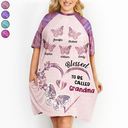 Gift For Grandma,Grandma - Grandkids,Happy - Blessed To Be Called Grandma - Personalized Women's Sleep Tee