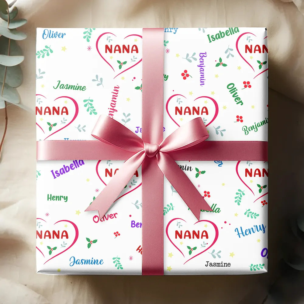 Gift For Grandma, Gift For Mother, Love - Blessed To Be Called Grandma Nana - Personalized Wrapping Paper