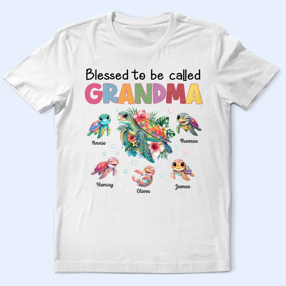 Blessed To Be Called Grandma Sea Turtle - Personalized T Shirt – Wander ...