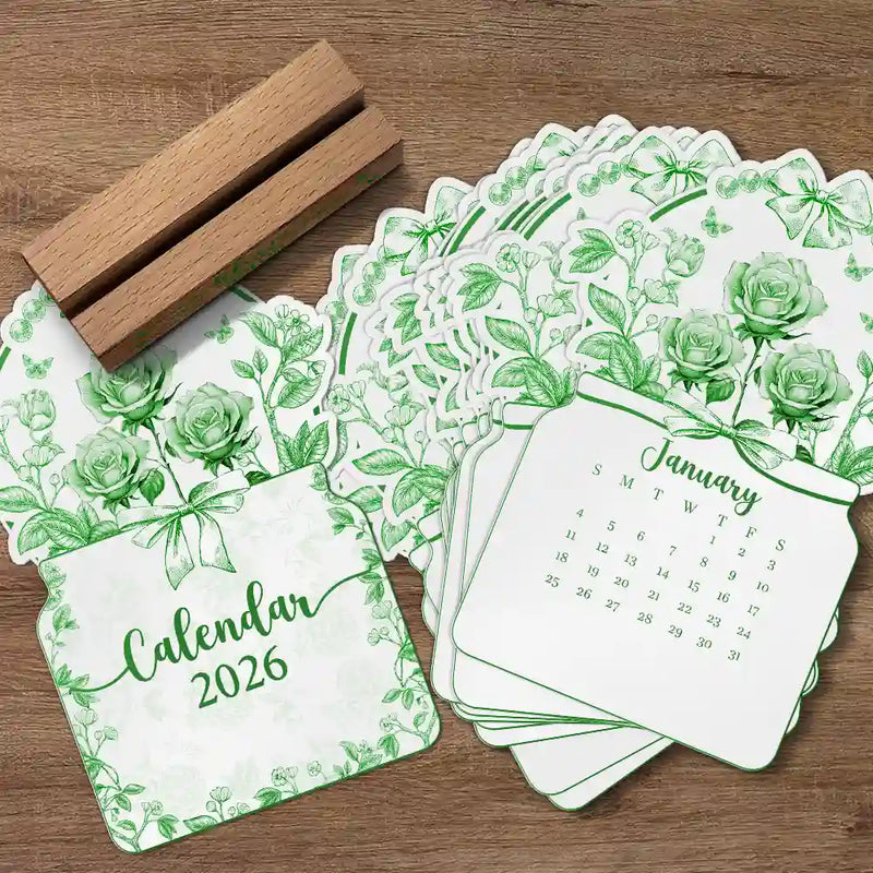 Gift For Yourself,Happy,Christmas - Bloom Where You Are Planted - Personalized Calendar With Wooden Stand