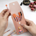 Gift For Yourself,Gift For Women,Gift For Mother,Happy - Blooming In Love - Personalized Makeup Brush Bag Set