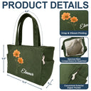 Happy,Gift For Wife,Gift For Girlfriend,Gift For Yourself,Gift For Women,Gift For Aunt,Gift For Mother,Gift For Grandma,Gift For Daughter,Gift For Sisters,Gift For Bestie - Blooming In Love Faux Pressed Birth Flower - Personalized Corduroy Tote Bag