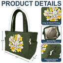 Happy,Gift For Wife,Gift For Yourself,Gift For Women,Gift For Mother,Gift For Grandma - Blooming In Mom's Grandma’s Hands - Personalized Corduroy Tote Bag
