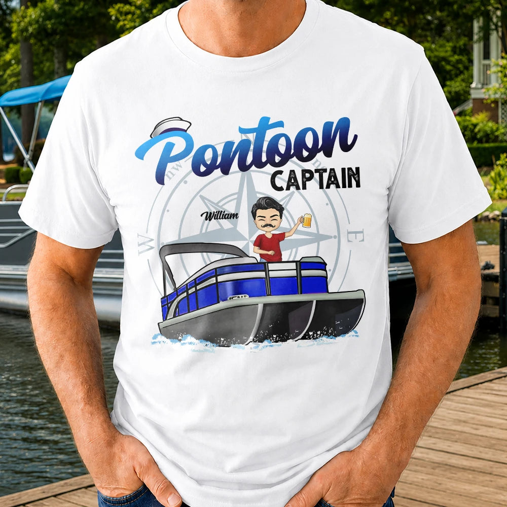 Boating Pontoon Captain - Birthday, Traveling, Cruising Gift For Pontooning Lovers, Beach Lovers, Travelers - Personalized Custom T Shirt