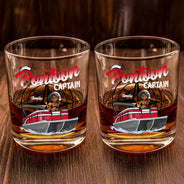 Pontoon,Gift For Men,Funny - Boating Pontoon Captain Traveling - Personalized Whiskey Glass