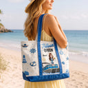 Pontoon,Gift For Yourself,Gift For Women,Vector,Happy - Boating Pontoon Queen - Personalized Fabric Tote Bag