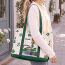 Pontoon,Gift For Yourself,Gift For Women,Vector,Happy - Boating Pontoon Queen - Personalized Fabric Tote Bag