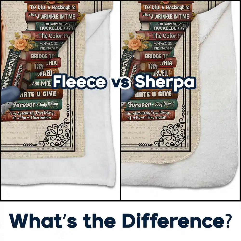 Reading,Gift For Yourself,Gift For Women,Happy - Book Lovers I'm With The Banned - Personalized Fleece Blanket, Sherpa Blanket