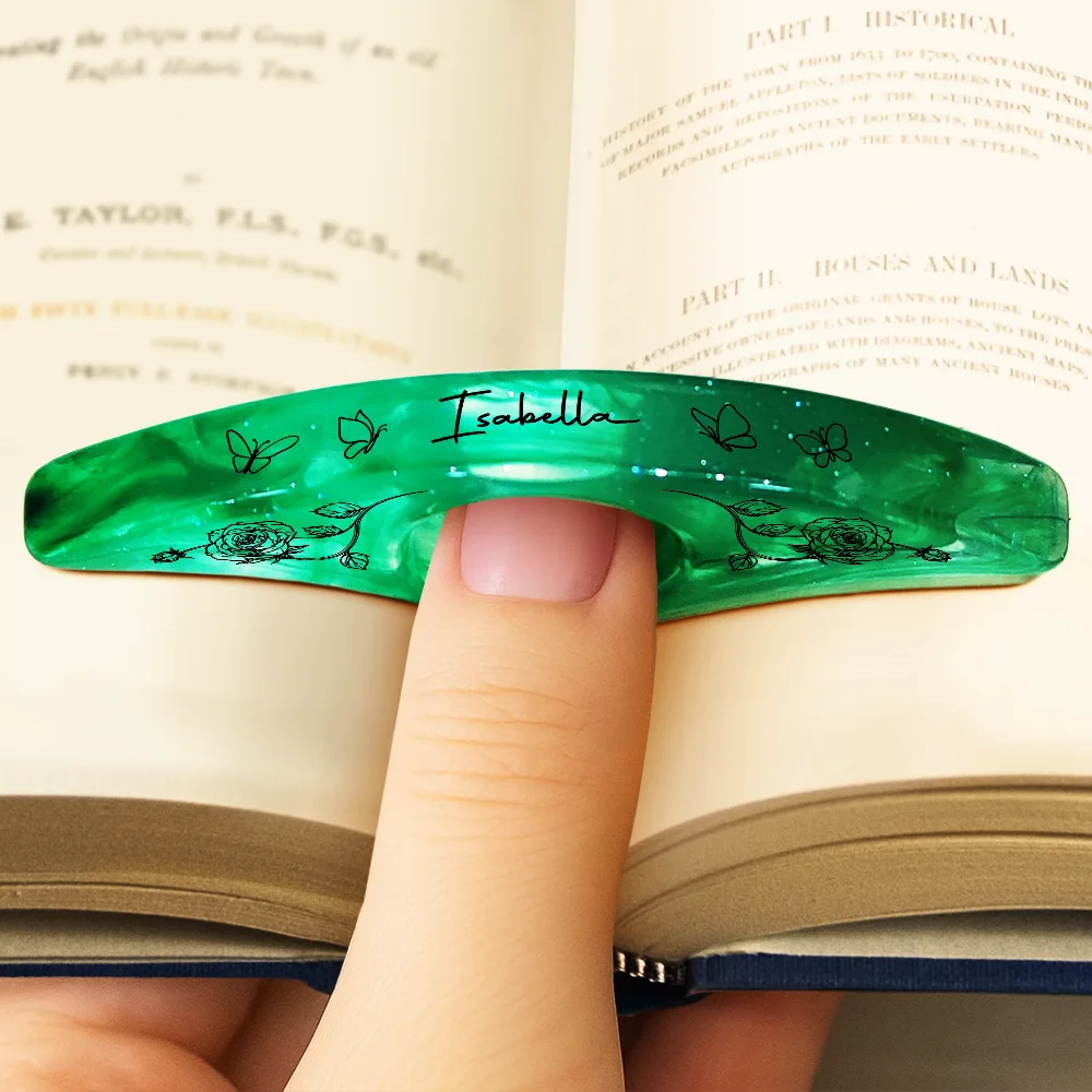 Gift For Yourself, Gift For Women, Gift For Men, Reading, Happy-Book Lovers Birth Month Flower Bookish Keepsake - Personalized Resin Book Page Holder