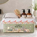 Top Market,Reading,Gift For Yourself,Gift For Women,Icon,Happy - Book Lovers Book Nook Birth Month Flower - Personalized Storage Basket