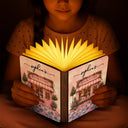 Cozy,Reading,Gift For Yourself,Gift For Women,Icon - Book Lovers Corner Bookstore With Birth Month Flower - Personalized Book Lamp
