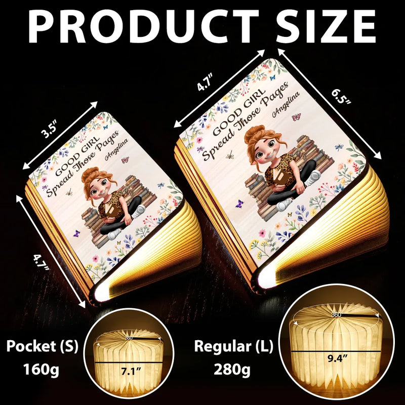 Gift For Yourself, Gift For Women, Gift For Men, Reading, Happy - Book Whore Spread Those Pages - Personalized Book Lamp