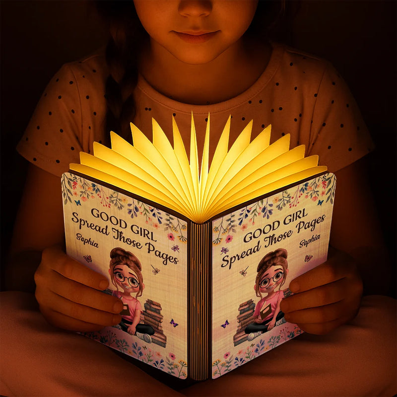 Gift For Yourself, Gift For Women, Gift For Men, Reading, Happy - Book Whore Spread Those Pages - Personalized Book Lamp