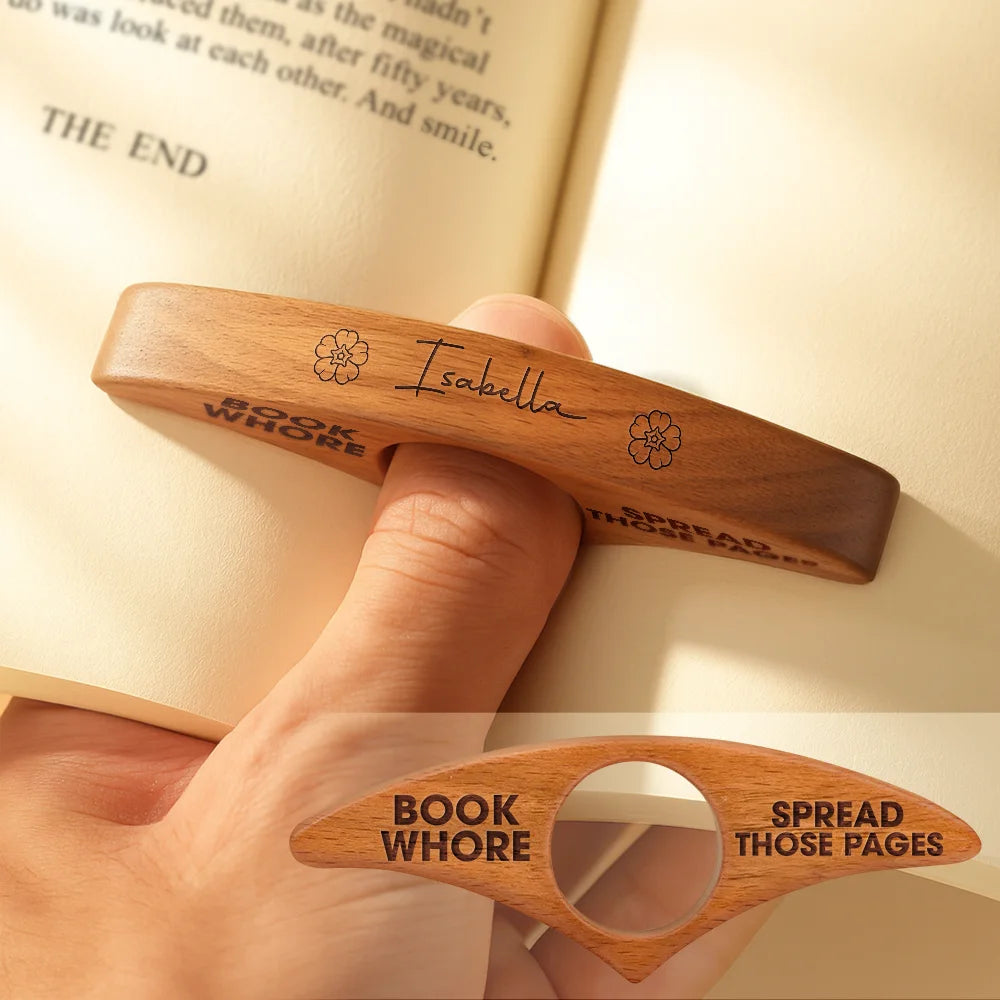 Reading,Gift For Yourself,Gift For Women,Happy - Book Whore Spread Those Pages - Personalized Book Page Holder