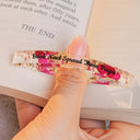 Reading,Gift For Women,Happy - Book Whore Spread Those Pages - Personalized Resin Flower Page Holder