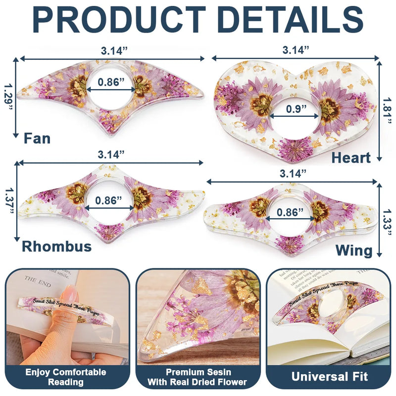 Reading,Gift For Women,Happy - Book Whore Spread Those Pages - Personalized Resin Flower Page Holder