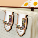 Gift For Yourself,Reading - Bookish Monogram - Personalized Custom Shaped Leather Magnetic Bookmark