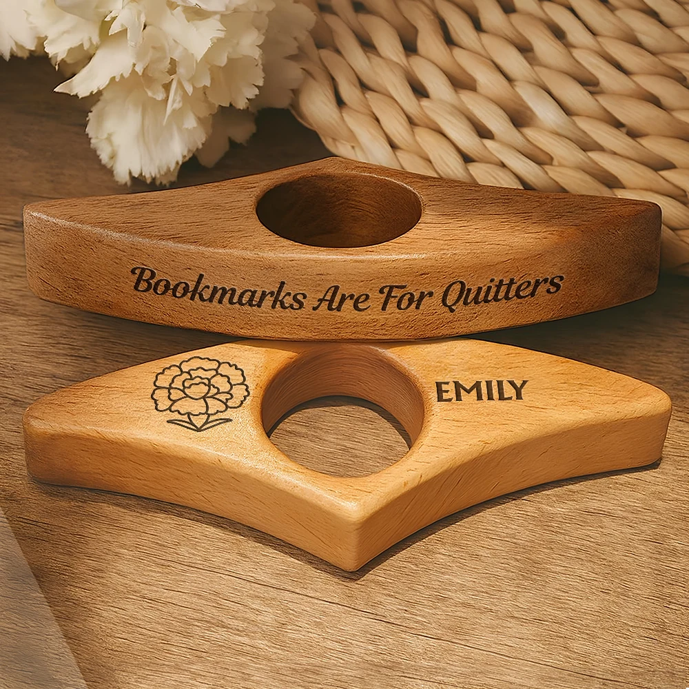 Reading, Funny - Bookmarks Are For Quitters Birth Flower Icon - Personalized Book Page Holder