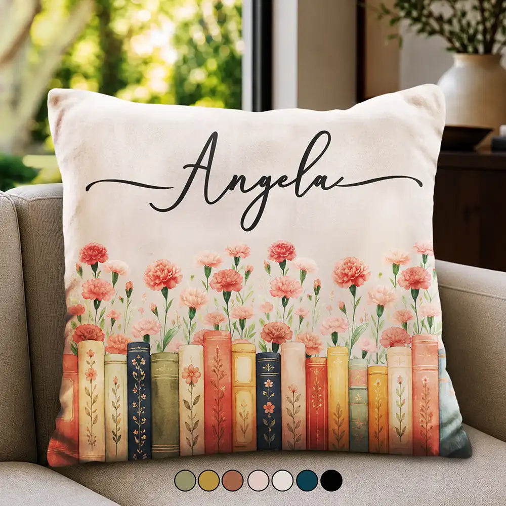 Bookshelf Flower Garden - Personalized Pillow