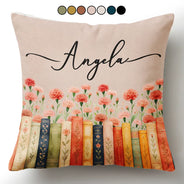Adorable,Reading,Gift For Yourself,Icon - Bookshelf Flower Garden - Personalized Pillow