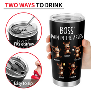Gifts For Colleagues, Gift For Women, Gift For Men - Boss' Little Trouble 3D Effect Funny Donkey - Personalized Tumbler