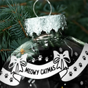 Christmas,Cat Lovers - Bowknots Meowy Catmas - Personalized Ball Ornament