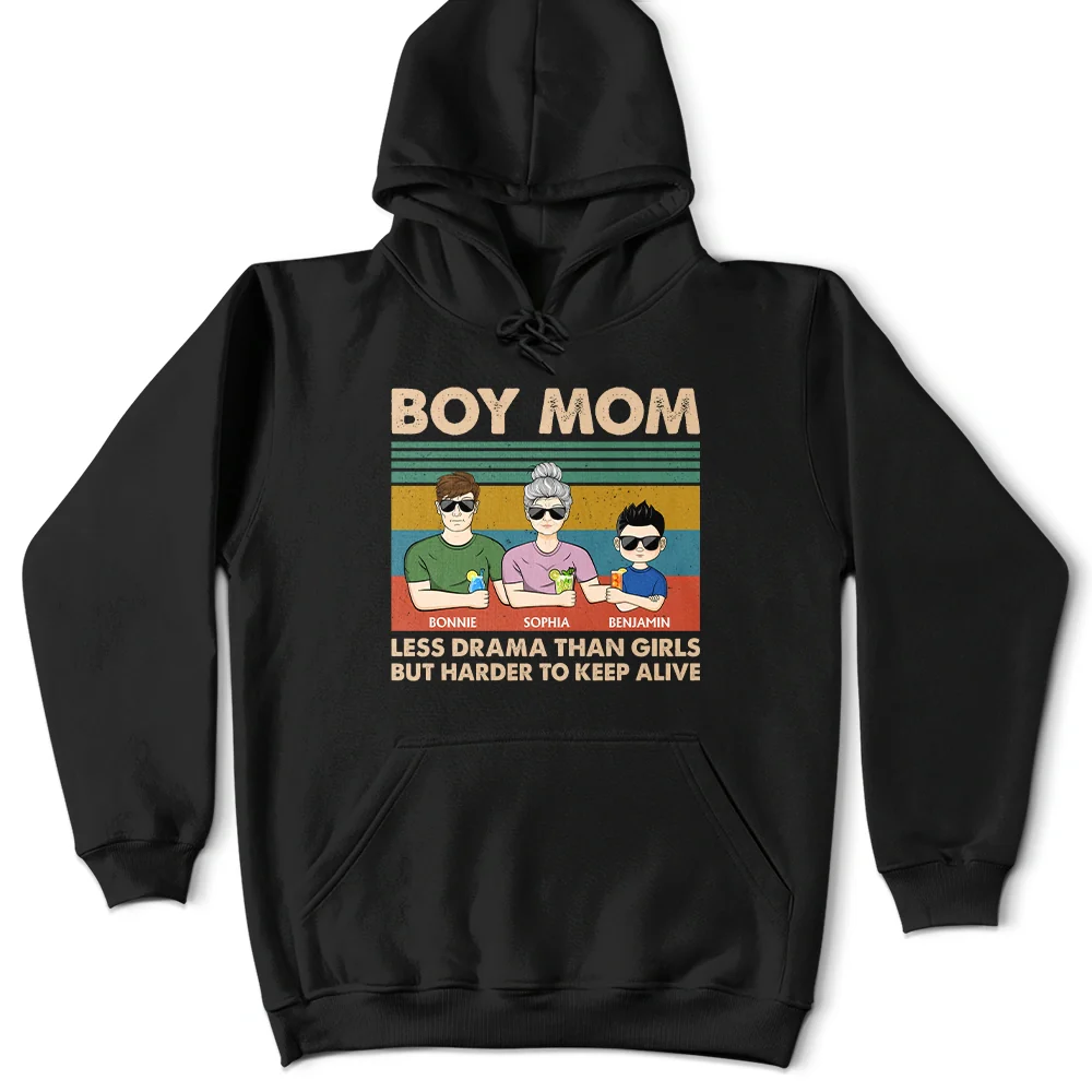 Gift For Mother,Happy,Mom - Sons - Boy Mom Less Drama Than Girls Young & Adult - Personalized T Shirt