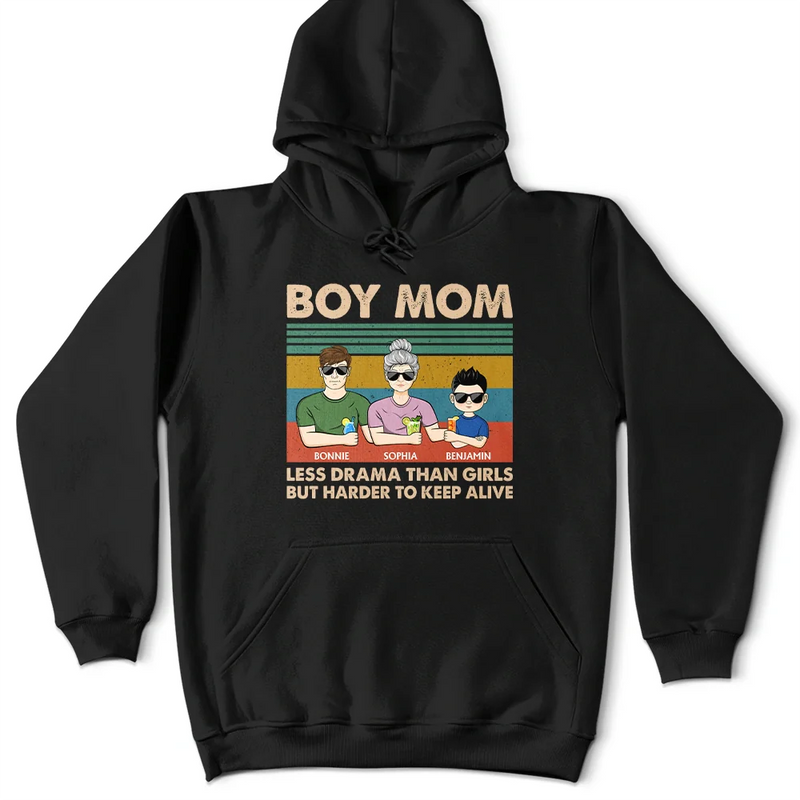Gift For Mother,Happy,Mom - Sons - Boy Mom Less Drama Than Girls Young & Adult - Personalized T Shirt