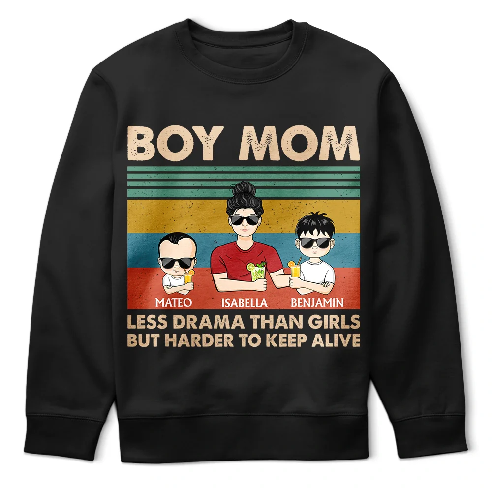 Gift For Mother,Happy,Mom - Sons - Boy Mom Less Drama Than Girls Young & Adult - Personalized T Shirt