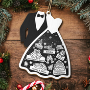 Gift For Couples,Gift For Wife,Gift For Husband,Christmas,Happy - Bride & Groom I Choose You - Personalized Wooden Ornament Print 2 Sides
