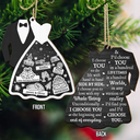 Gift For Couples,Gift For Wife,Gift For Husband,Christmas,Happy - Bride & Groom I Choose You - Personalized Wooden Ornament Print 2 Sides