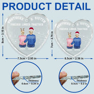 Family, Gift For Sibling, Gift For Sisters, Gift For Bestie, Gift For Brothers, Cousin, Love, Long Distance, Christmas, Top Market - Brother Sister Forever Linked Together - Personalized Heart Shaped Glass Ornament