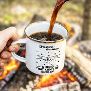 Gift For Brothers, Gift For Sisters, Gift For Sibling, Cousin, Gift For Women, Gift For Men, Happy - Brothers A Bond That Can't Be Broken - Personalized Enamel Mug