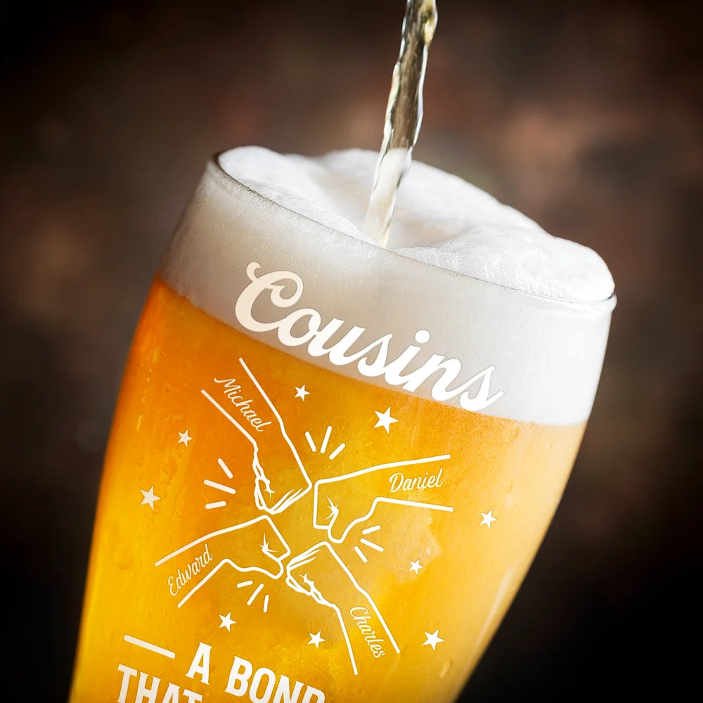 Gift For Brothers,Gift For Sisters,Gift For Sibling,Cousin,Gift For Women,Gift For Men,Happy - Brothers A Bond That Can't Be Broken - Personalized Pilsner Glass