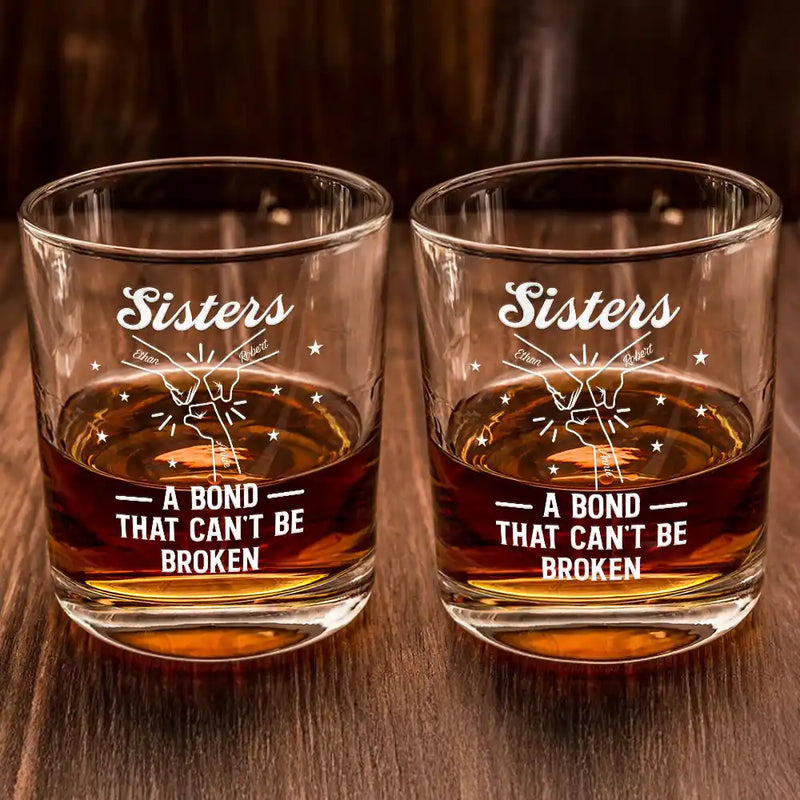 Gift For Brothers, Gift For Sisters, Gift For Sibling, Cousin, Happy, Top Market - Brothers A Bond That Can't Be Broken - Personalized Whiskey Glass
